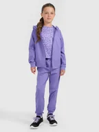 Spodnie i spodenki dla dziewczynek - 4F Spodnie sportowe joggery dziewczęce - fioletowe 158/164 (12-14 lat) - miniaturka - grafika 1