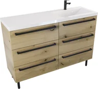 Szafki łazienkowe - Szafka z umywalką ATHOS stojąca 120 cm prawa  - Uchwyt Czarny Mat - miniaturka - grafika 1