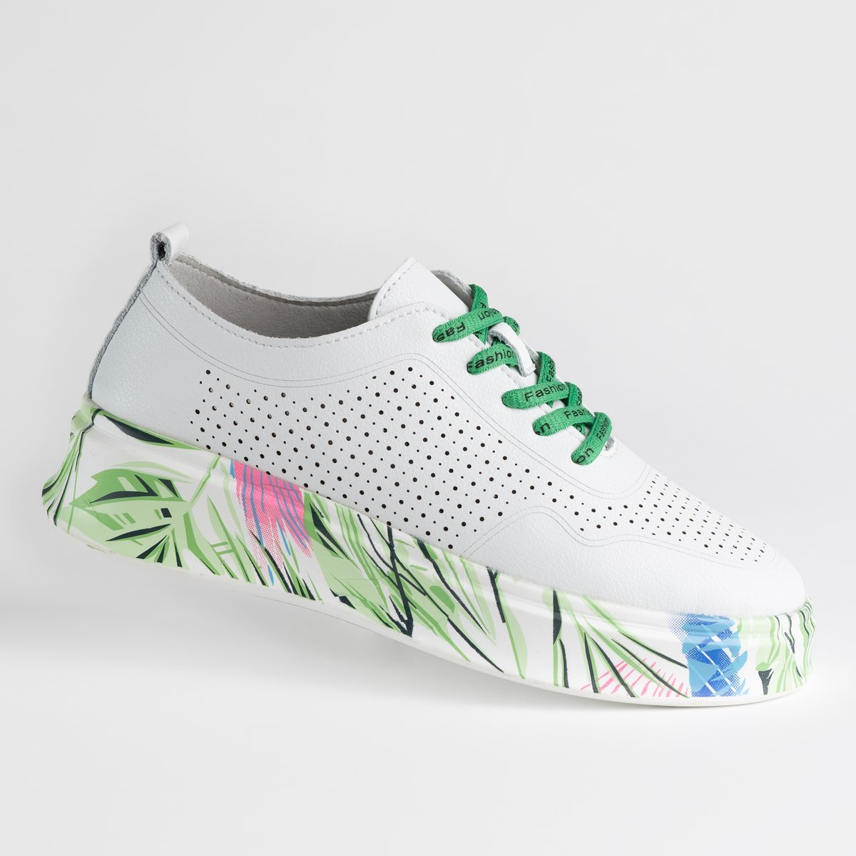 Efektowne buty na wiosnę GOODIN GD-FT-120 skóra kolorowa platforma biel 39