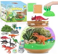 Masy plastyczne - Magiczna Kula Terrarium Świecąca LED Z Dinozaurem Eksperymenty - miniaturka - grafika 1