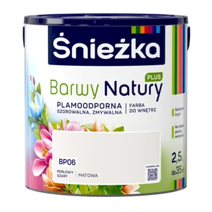 Farba lateksowa Barwy Natury PLUS TESTER perłowy szary BP06 2,5 l Śnieżka - Farby wewnętrzne - miniaturka - grafika 1