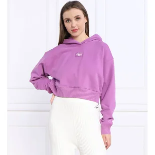 CALVIN KLEIN JEANS Bluza BADGE WIDE SLEEVES | Cropped Fit - Bluzy damskie - miniaturka - grafika 1