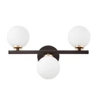 Lampy ścienne - MARSIADA W3 kinkiet czarno-złoty z mlecznymi kulkami 3xG9 - miniaturka - grafika 1