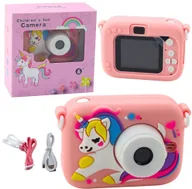 Zabawki interaktywne dla dzieci - Aparat Cyfrowy Dla Dzieci Jednorożec Różowy 48Mpx HD 1080P EDUKAMP - miniaturka - grafika 1