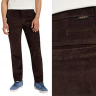 Spodnie męskie - Lee REGULAR CHINO Espresso Chetopa Twill BRĄZOWE SZTRUKSOWE CHINOSY W32 L32 - miniaturka - grafika 1