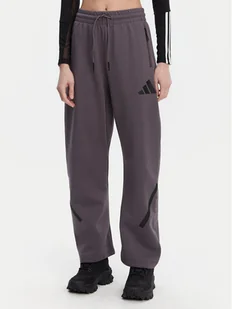 adidas Spodnie dresowe Z.N.E. Barrel JC5411 Szary Loose Fit - Spodnie sportowe damskie - miniaturka - grafika 1