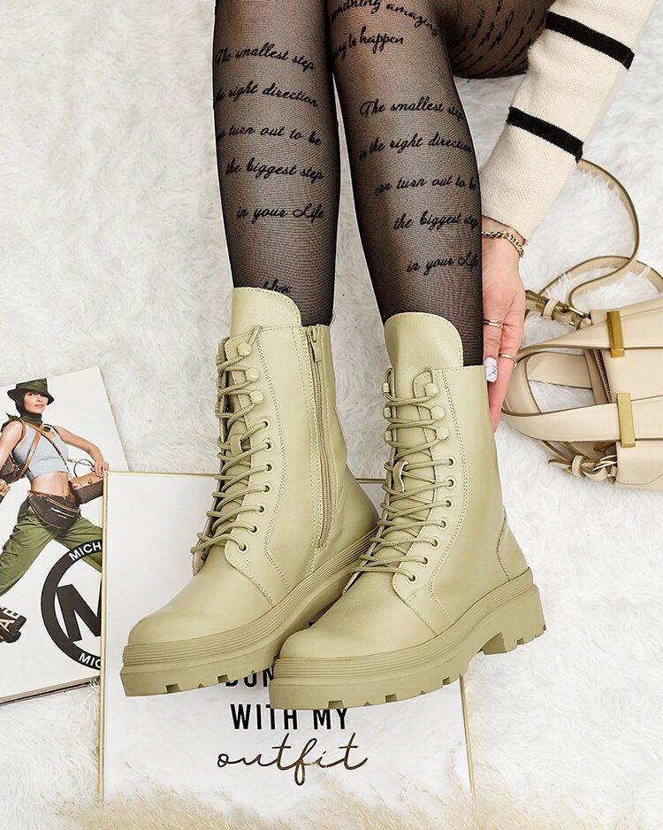 Royalfashion Eko skórzane damskie botki workery Vederme-37