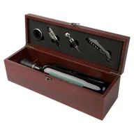 Korkociągi i otwieracze - Zestaw akcesoriów do wina Zestaw do wina 4-częściowy korkociąg Akcesoria do wina Zestaw upominkowy - miniaturka - grafika 1