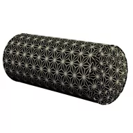 Poduszki dekoracyjne - Poduszka wałek z zakładkami, czarno-beżowy ze złotą nitką, Ø20x50 cm, Black & White - miniaturka - grafika 1