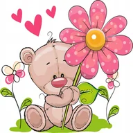 Naklejki na ścianę - Naklejki na ścianę dla dzieci pluszaki Miś 55, 60x60 cm - miniaturka - grafika 1