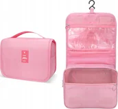 Kosmetyczki, organizery i kuferki - Korbi KOSMETYCZKA WISZĄCA KUFEREK ORGANIZER ROZKŁADANA POJEMNA DUŻA RÓŻ XL - miniaturka - grafika 1