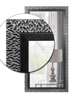 Lustra - Ekskluzywne lustro w STYLOWEJ czarnej srebrnej drewnianej ramie 180x80 z26 - miniaturka - grafika 1