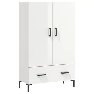 Wysoka szafka, biała z połyskiem, 69,5x31x115 cm Lumarko! - Szafki do salonu - miniaturka - grafika 3