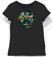 Koszulki i topy damskie - Koszulka damska czarna z motywem zielonego monety L - miniaturka - grafika 1