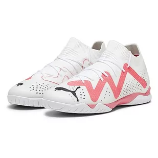 PUMA Unisex Future Match It + Mid Jr buty piłkarskie dla dzieci, Puma White PUMA Black Fire Orchidea, 34.5 EU - Piłka nożna - miniaturka - grafika 1