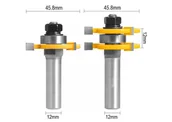 Frezy - Frezy do drewna pióro wpustów i rowków 45,8x12,7mm chwyt 12mm zestaw - miniaturka - grafika 1