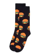Skarpetki męskie - Happy Socks Skarpety "Hamburgers" w kolorze czarno-pomarańczowym - miniaturka - grafika 1