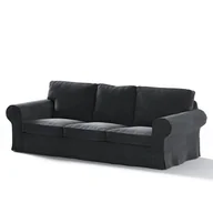 Pokrowce na meble - Dekoria Pokrowiec na sofę Ektorp 3-osobową nierozkładaną głęboka czerń 216 x 83 x 73 cm Velvet 610-704-17 - miniaturka - grafika 1