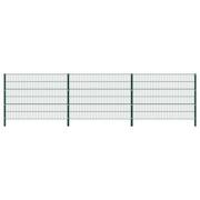 Ogrodzenia - GSTORE Panel ogrodzeniowy ze słupkami żelazny 5,1 x 1,2 m zielony GS-278663 - miniaturka - grafika 1