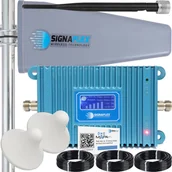 Inne akcesoria audio-wideo - Heckermann Zestaw Wzmacniacz Gsm Blue Lcd Gsm980 + T2 23Dbi 15M + 2X Grzybek - miniaturka - grafika 1