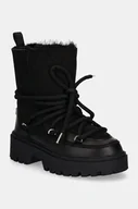 Śniegowce damskie - Tommy Hilfiger śniegowce REAL SHEARLING LACE-UP SNOWBOOT kolor czarny FW0FW08085 - miniaturka - grafika 1