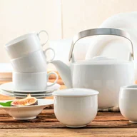 Serwisy do kawy i herbaty - Serwis kawowy porcelanowy na 12 osób PLUS WHITE - miniaturka - grafika 1