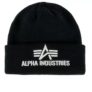 Czapki i chusty sportowe damskie - Czapka Alpha Industries 3D Beanie 16891003 - czarna - grafika 1