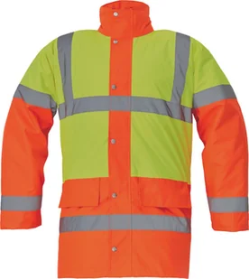 Kurtka męska CERVA SEFTON HV - ocieplana kurtka zimowa, odblaskowe taśmy, wodoodporność, rozm. XS-3XL, - czerwony odblaskowy 3XL - Kurtki męskie - miniaturka - grafika 1