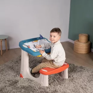 Smoby Stolik z Tablicą Do Rysowania Biurko z Ławką + 12 akcesoriów - Zabawki kreatywne - miniaturka - grafika 2