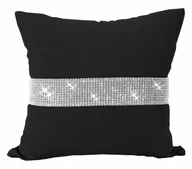 Poszewki na poduszki - Poszewka Dekoracyjna 40X40 Czarna Z Cyrkoniami Duży Wybór Kolorów - miniaturka - grafika 1