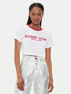 Juicy Couture T-Shirt Dump Him JCWCT23314 Biały Slim Fit - Koszulki i topy damskie - miniaturka - grafika 1