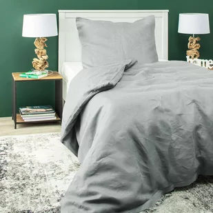Dekoria pl pl Komplet pościeli lnianej Linen 150x200cm light grey 150 x 200 cm 1 poszewka 60 x 50 cm 766-159-10 - Pościel - miniaturka - grafika 1