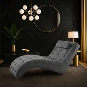 Szezlongi - szezlong leżanka boss chesterfield szara - miniaturka - grafika 1