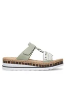 Klapki i japonki damskie - Rieker Klapki V79M6-52 Zielony - miniaturka - grafika 1