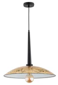 Lampy sufitowe - Czarno-złota lampa wisząca z szerokim kloszem AL 61245 z serii DEMI - miniaturka - grafika 1