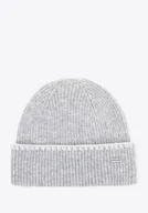 Czapki damskie - Czapka damska z dekoracyjnie obszytym brzegiem szara - miniaturka - grafika 1