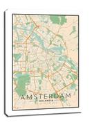 Obrazy i zdjęcia na płótnie - Amsterdam mapa kolorowa - obraz na płótnie Wymiar do wyboru: 30x40 cm - miniaturka - grafika 1