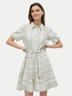 Vero Moda Sukienka koszulowa Dicthe 10303728 Beżowy Regular Fit - Sukienki - miniaturka - grafika 1