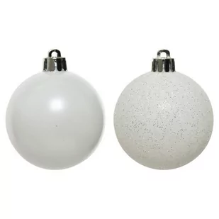 Bombki plastikowe białe gotowy zestaw 6cm na choinkę 10sztuk - Bombki - miniaturka - grafika 1