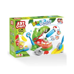 Art Craft Dino Dentysta Zestaw Z Masą Plastyczną - Zabawki zręcznościowe - miniaturka - grafika 1