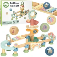 Klocki - WOOPIE GREEN Drewniany Tor Kulkowy z Efektami Dźwiękowymi Cymbałki FSC - miniaturka - grafika 1