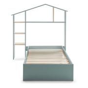 Łóżka dla dzieci i młodzieży - Niebieskozielone łóżko dziecięce z półkami Marckeric Maria, 90x190 cm - miniaturka - grafika 1