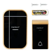 Dzwonki i gongi - Dzwonek do drzwi bezprzewodowy wodoodporny IP44 czarny - miniaturka - grafika 1