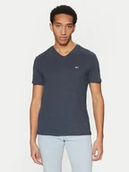 Koszulki męskie - Tommy Jeans T-Shirt Jaspe DM0DM20364 Granatowy Slim Fit - miniaturka - grafika 1