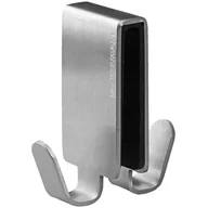 Pojemniki na przyprawy - Fackelmann 61238 wieszaki podwójne szkło kabiny prysznicowej na ścianę, ze stali nierdzewnej, srebrny 61238 - miniaturka - grafika 1