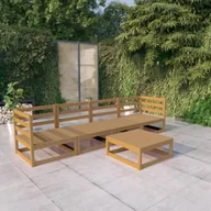 Meble ogrodowe - vidaXL 5-cz zestaw wypoczynkowy do ogrodu miodowy brąz sosnowy 3075367 - miniaturka - grafika 1