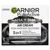 Kremy do twarzy - Garnier Pure Active Air Cream – codzienna pielęgnacja – wzbogacony o AHA + BHA i węgiel – nawilża przez 48 godzin i matuje przez 12 godzin * – skóra mieszana aż do tłustej z trądzikiem – 50 ml - miniaturka - grafika 1