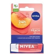 Szminki - NIVEA Pielęgnująca Pomadka Do Ust Peach Shine 5,5ml - miniaturka - grafika 1