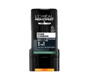 Żele pod prysznic dla mężczyzn - Loreal Men Expert Pure Carbon oczyszczający żel pod prysznic 5w1 250ml - miniaturka - grafika 1