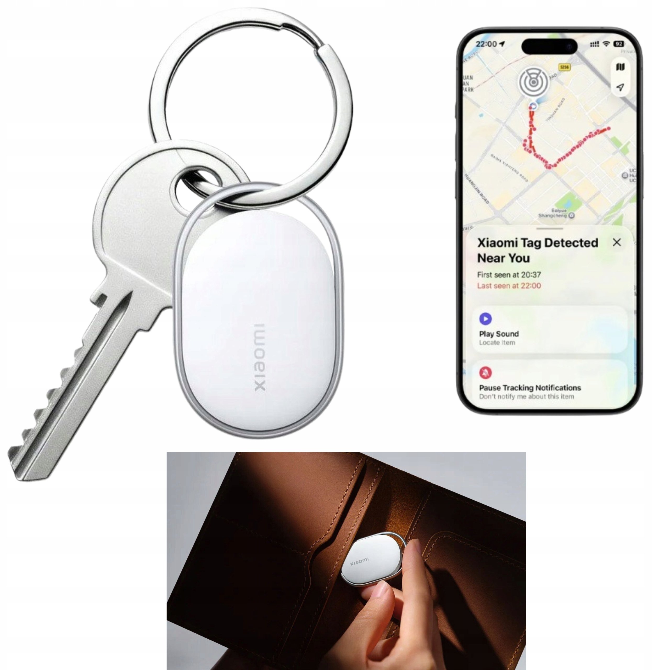 Lokalizator Xiaomi Tag Do Kluczy Torby Portfela Android/iOS 1 szt. Biały